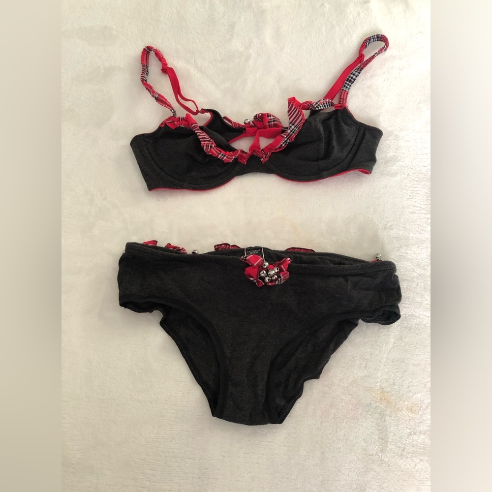Victoria’s Secret cotton blended bells bra and bottom set, bra 34B, bottom SP - Picture 2 of 10